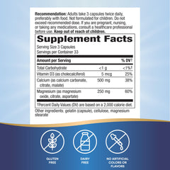 Nutrition facts panel on Nature's Way bottle