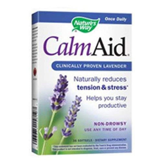 Nature's Way CalmAid clinical lavender softgels bottle, 30 softgels