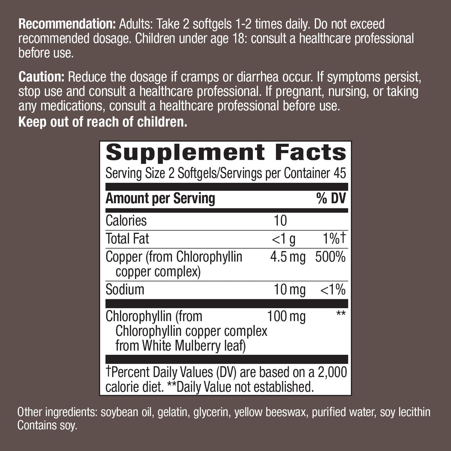 Close-up of Nature's Way Chlorofresh internal deodorant 90 softgels bottle