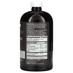 Back label of Nature's Way Chlorofresh Liquid Chlorophyll Internal Deodorant 16 oz unflavored bottle