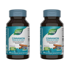 Bottle of Nature's Way Cinnamon Premium Extract with 60 Vcaps (Pack of 2)