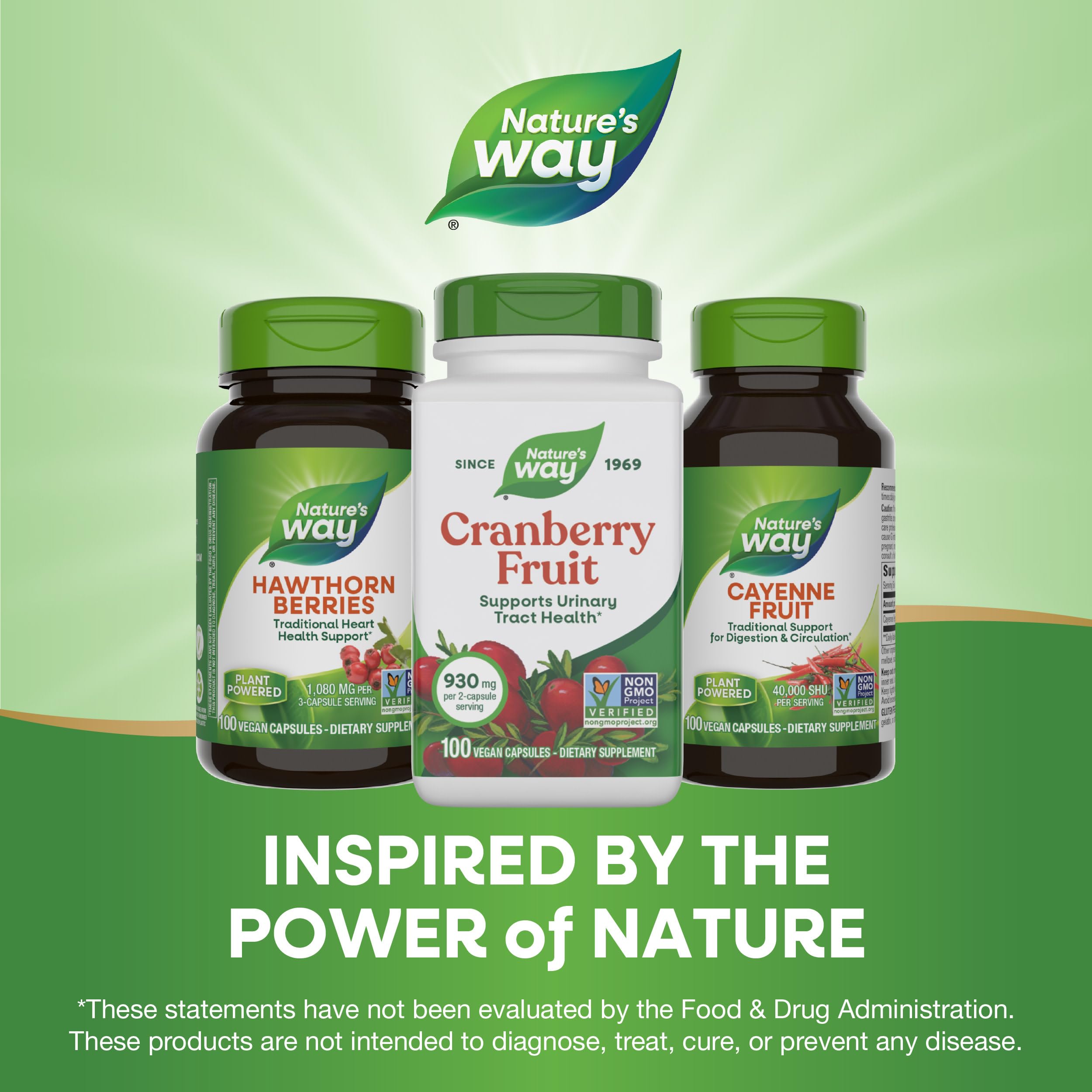 Cranberry capsules stacked with serving size information