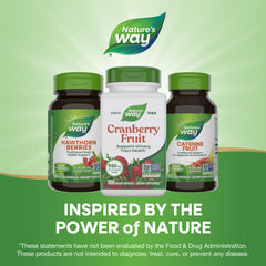 Cranberry capsules stacked with serving size information