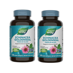 Nature's Way Echinacea Goldenseal 900mg bottle front, gluten-free immune support formula
