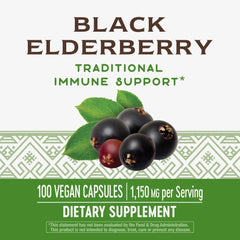 Close-up of Nature's Way Elderberry bottle with label