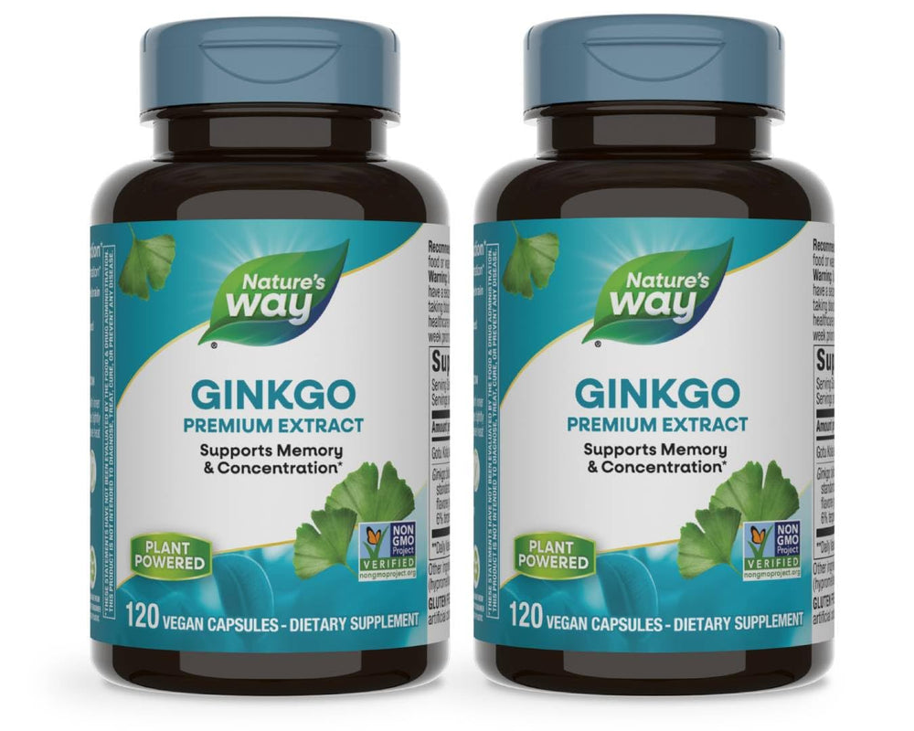 Nature's Way Ginkgo 120 capsules bottle front view