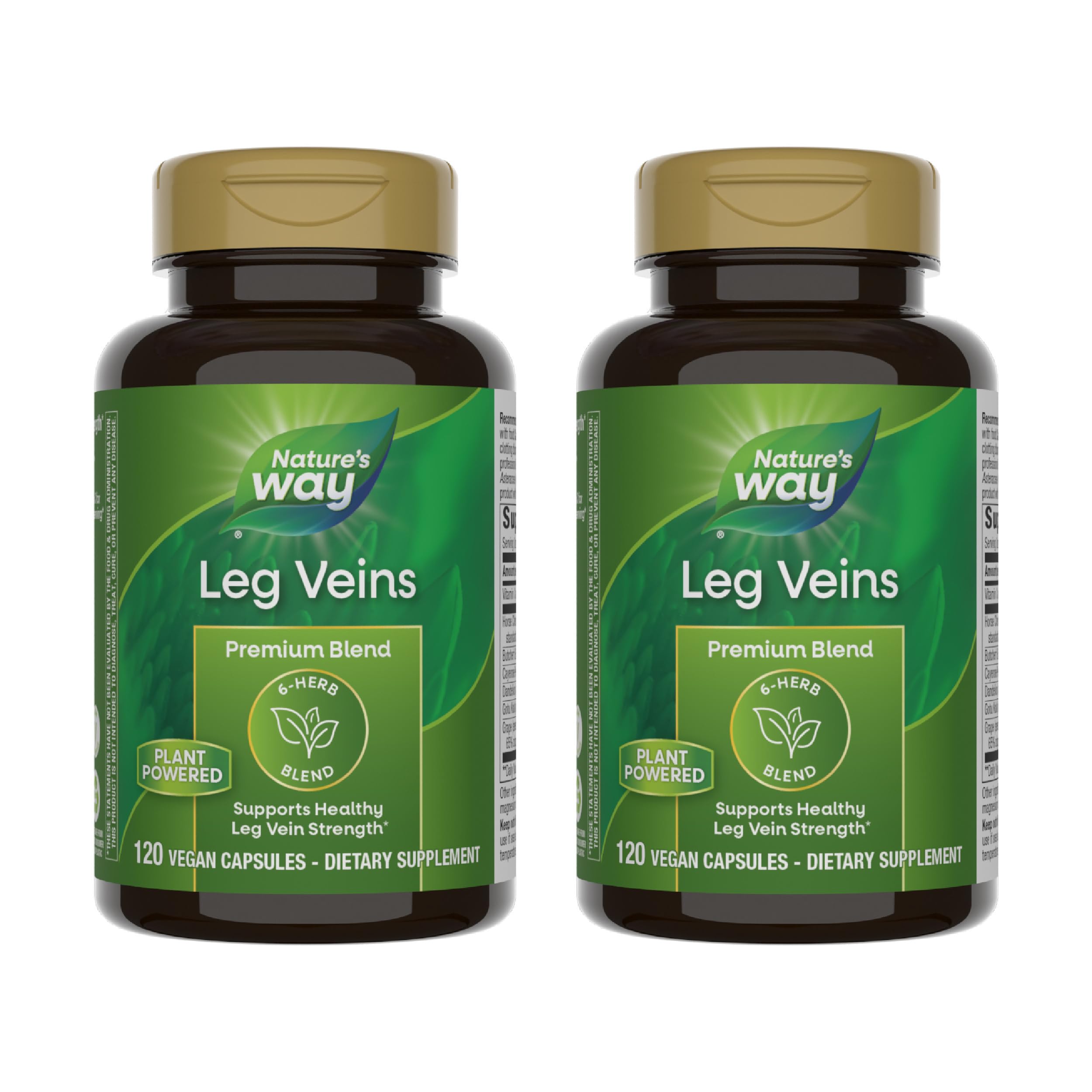 Front label of Nature's Way Leg Veins bottle