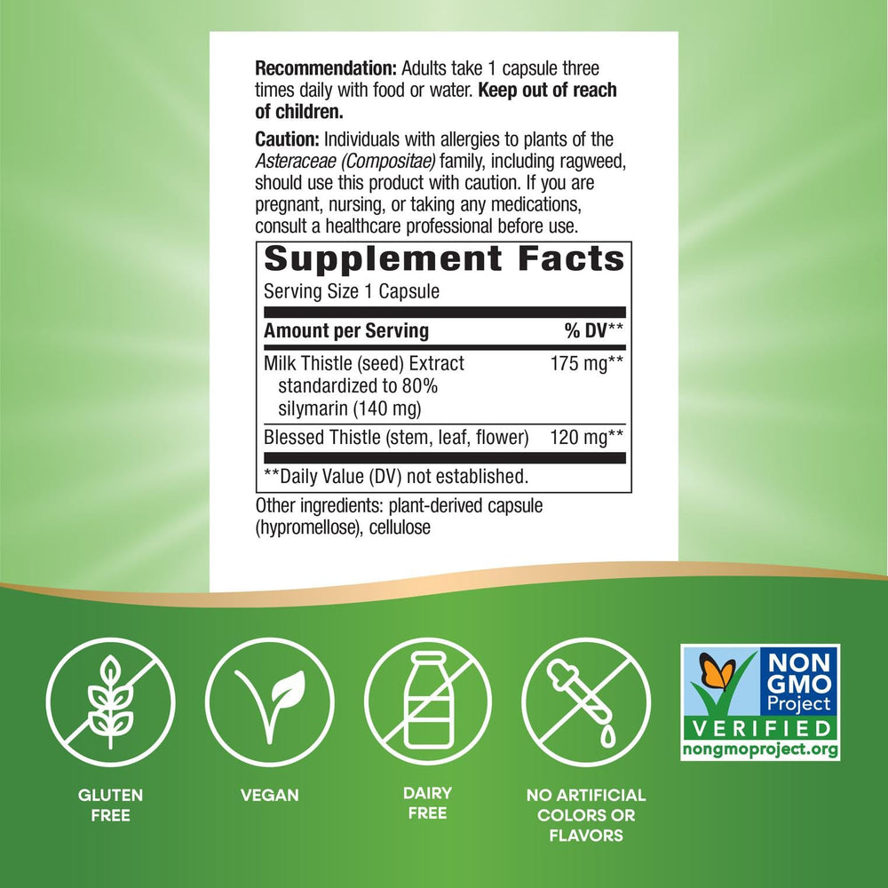 Milk thistle seed extract highlighting 80% silymarin