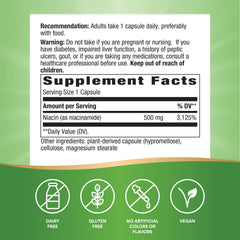 Nature's Way Niacinamide bottle - back label