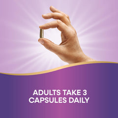 Close-up of olive leaf capsules showing 1,500 mg per 3 capsules