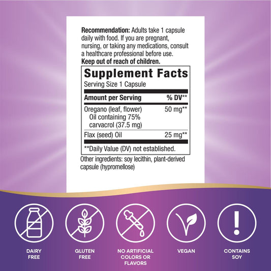 Nature's Way Oregano Oil label