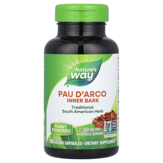 Nature's Way Pau D'Arco Inner Bark 545 mg capsules bottle with label