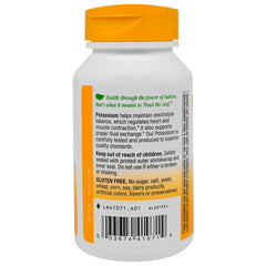 Supplement facts panel for Natures Way Potassium Chelate Complex 100 capsules