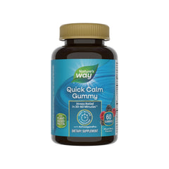 Bottle of Nature’s Way Quick Calm Gummies on a white background