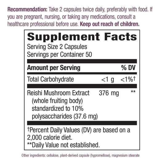 Non-GMO Project Verified seal on Nature's Way Reishi bottle