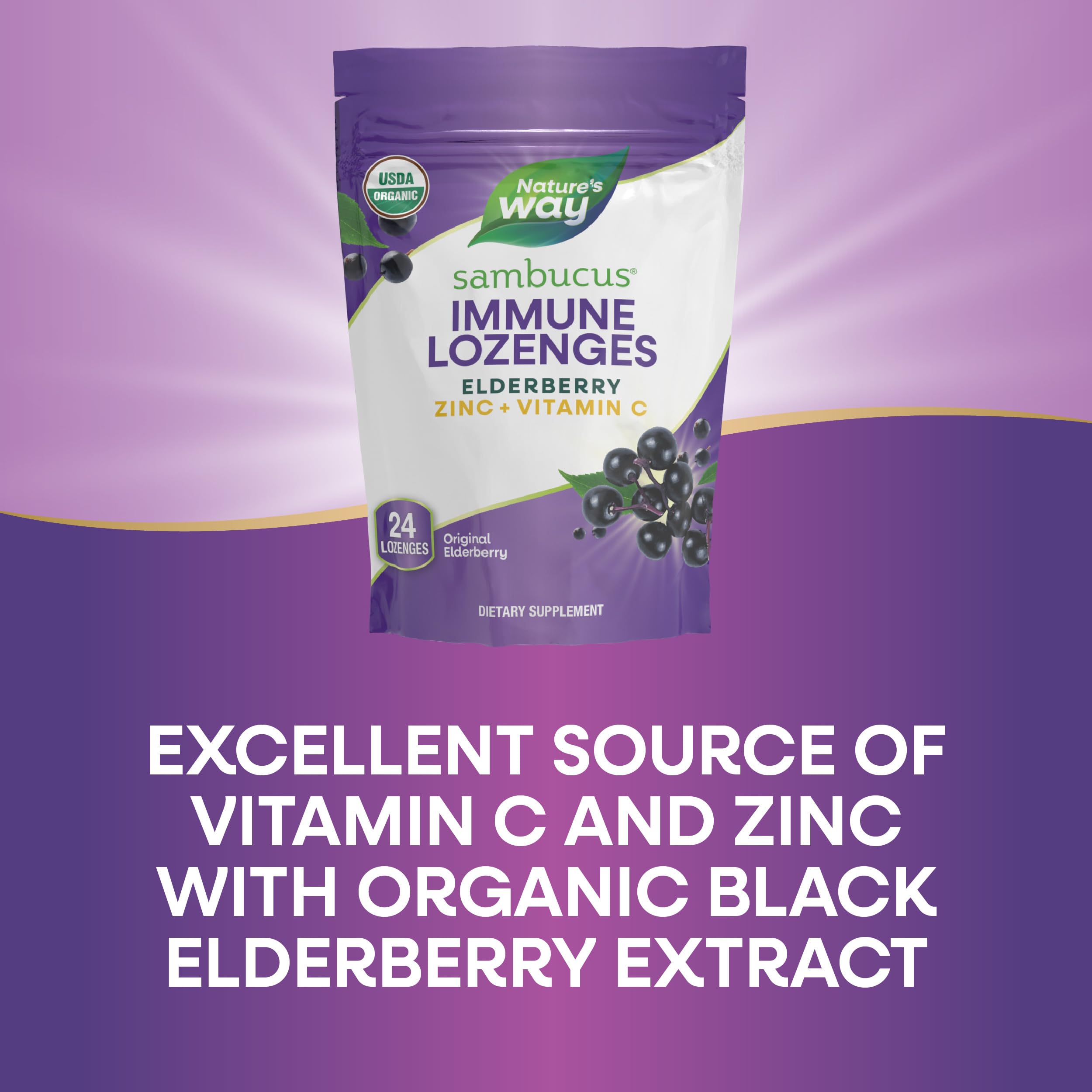 Original elderberry flavor lozenges close-up