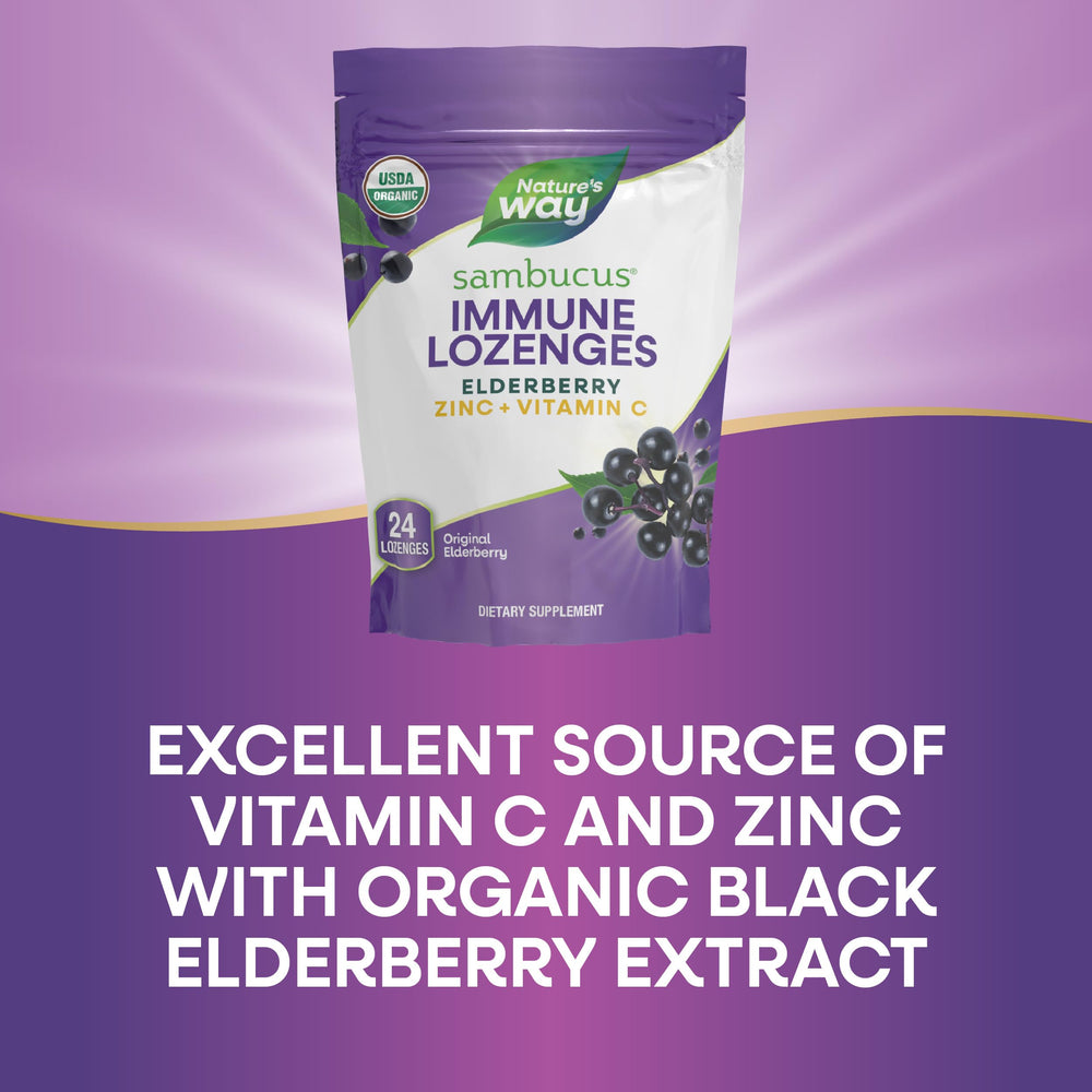 Original elderberry flavor lozenges close-up
