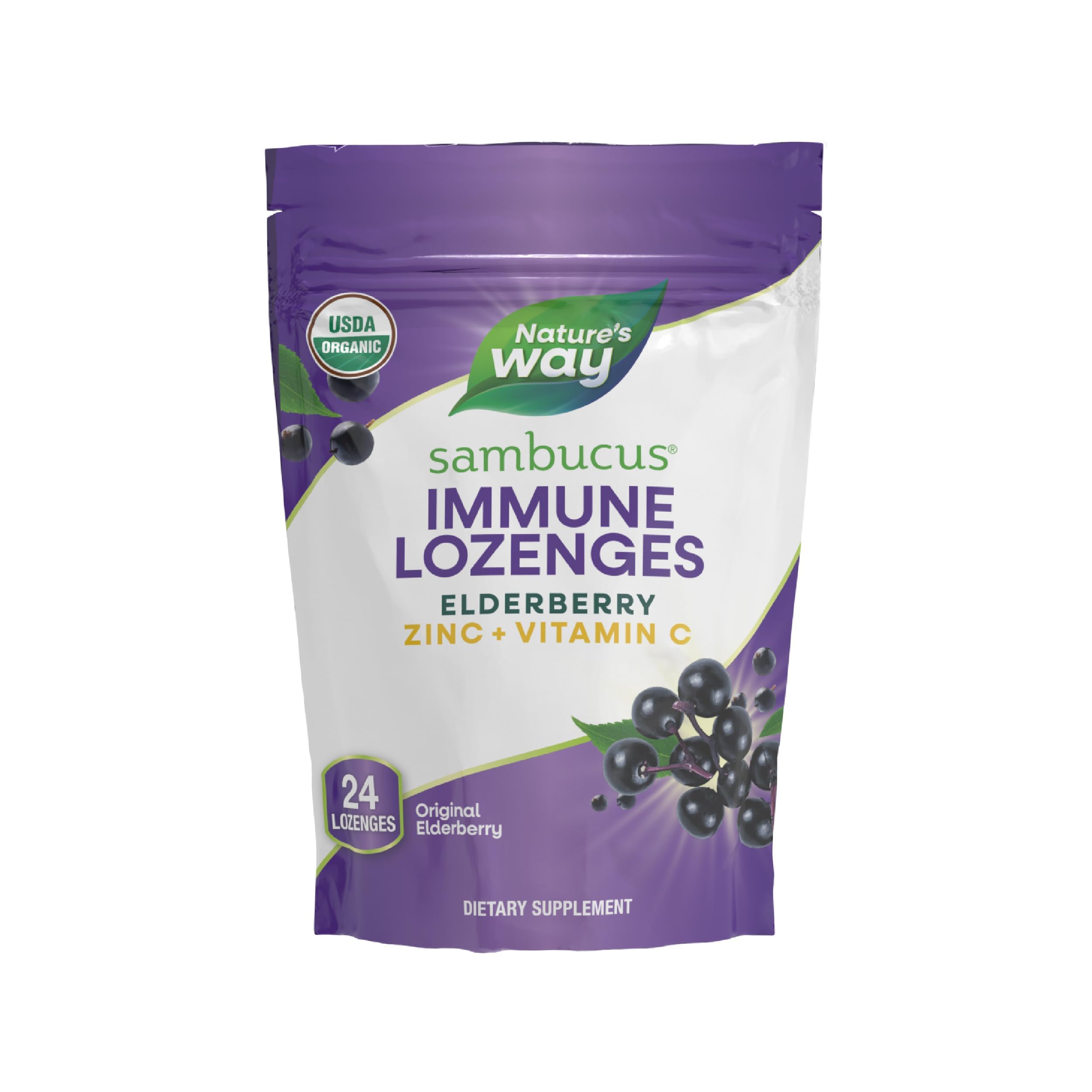Front view of Nature's Way Sambucus Immune Lozenges packaging
