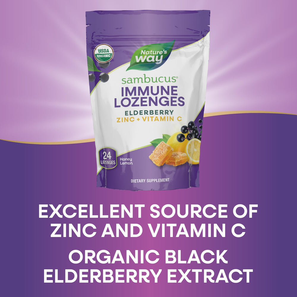 Dietary supplement shot of Sambucus lozenges