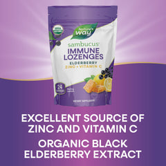Dietary supplement shot of Sambucus lozenges