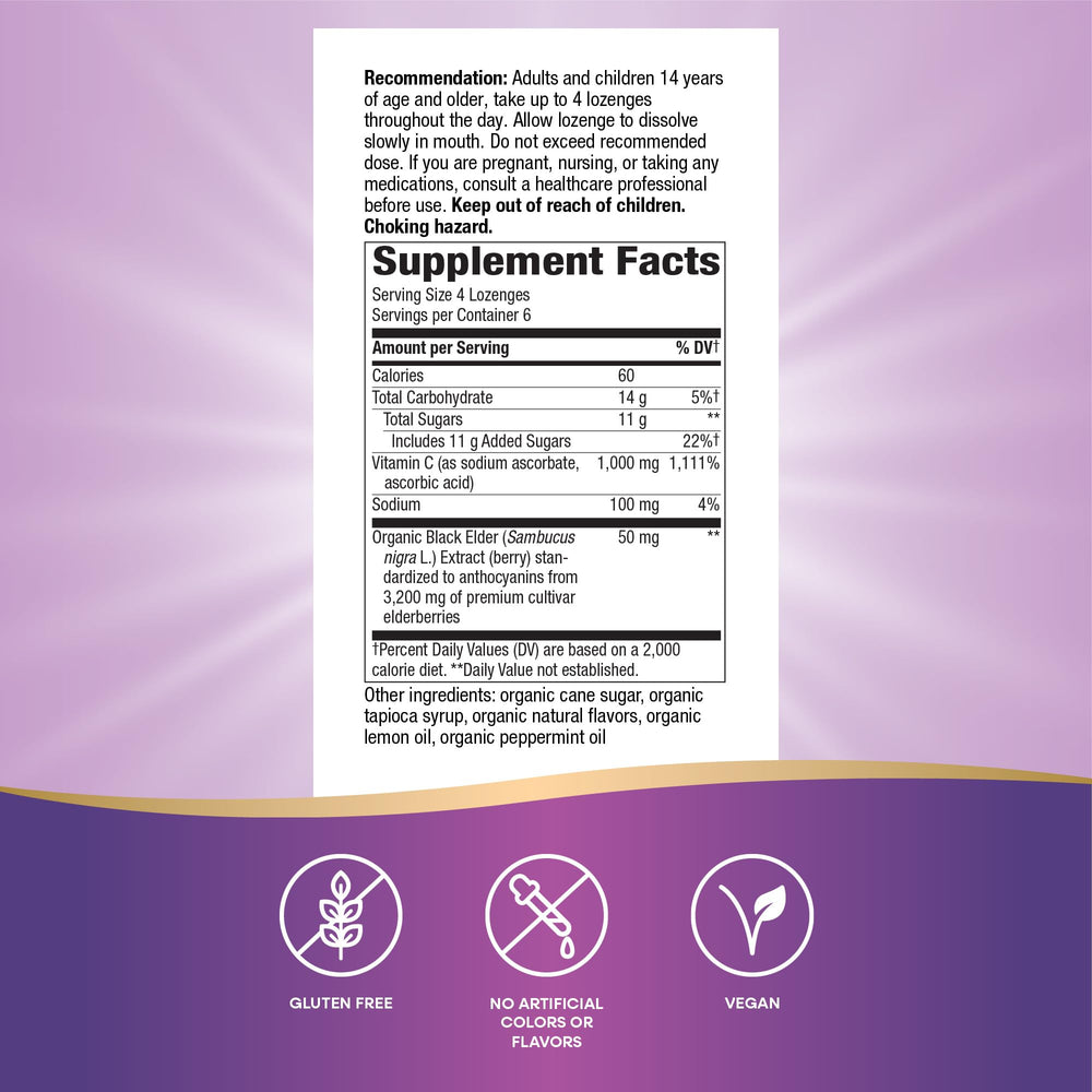 Packaging variations for Nature's Way Sambucus Immune Lozenges
