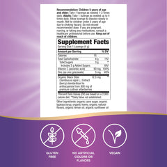 Zinc and Vitamin C ingredients in Sambucus lozenges