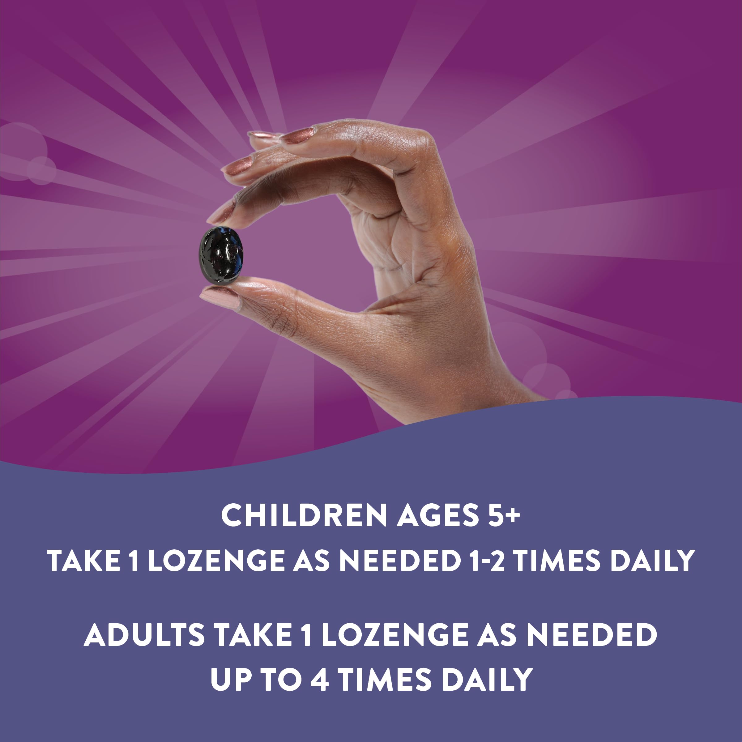 Nutrition facts panel of Sambucus lozenges