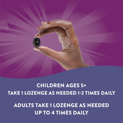 Nutrition facts panel of Sambucus lozenges