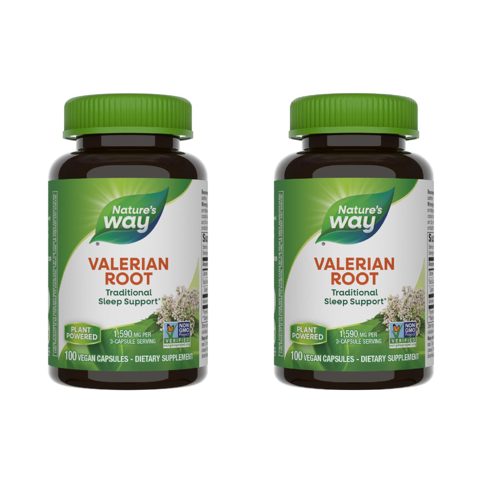 Nature's Way Valerian Root bottle – 100 capsules, 2-pack
