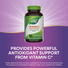 Nature's Way Vitamin C with Rose Hips daily-use scene illustrates routine antioxidant support.