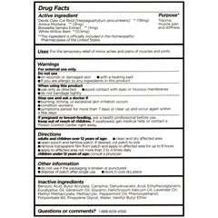 Nature's Willow Relief Patches label shows parabens-free and fragrance-free