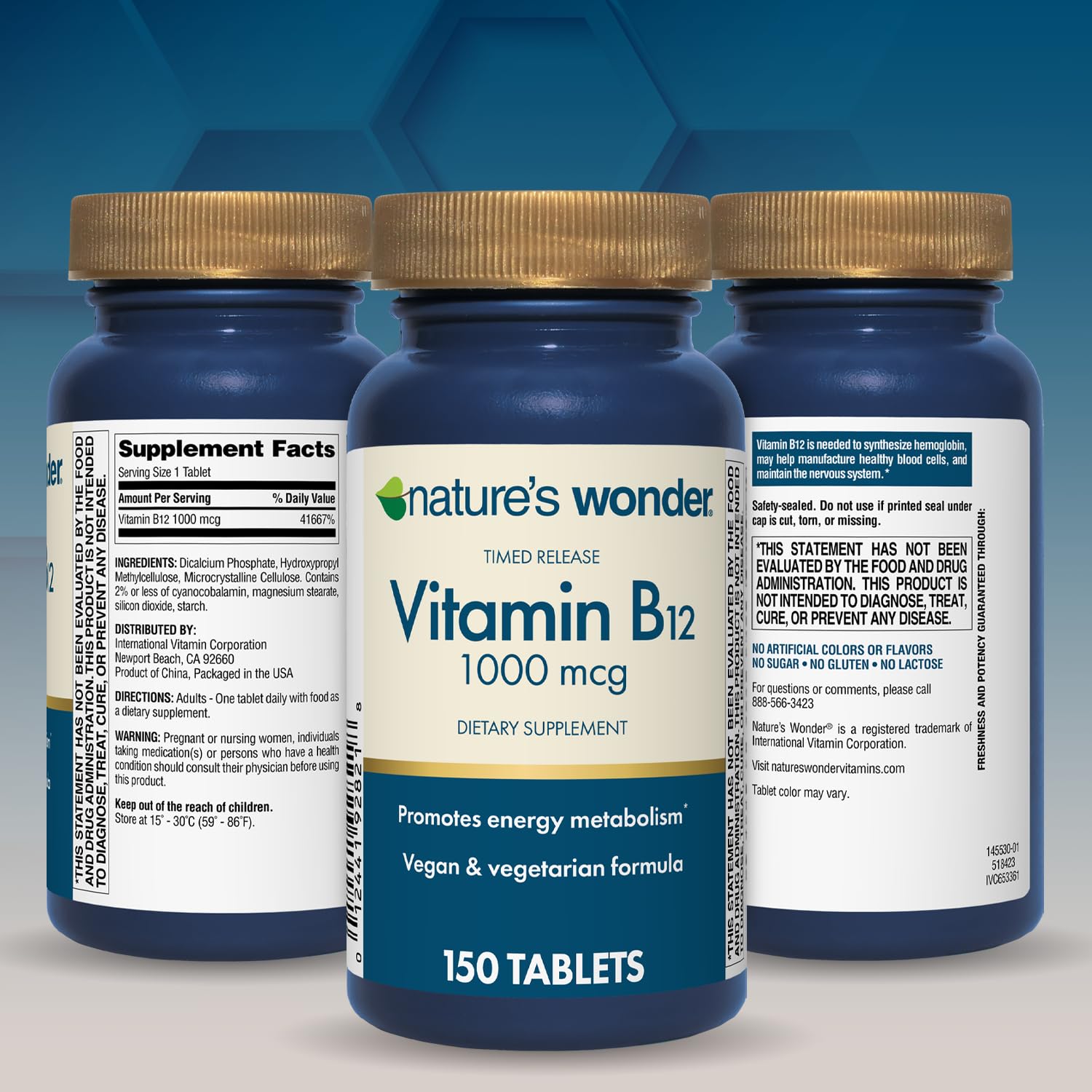 Allergen-free label: no artificial colors, flavors, sugar, gluten or lactose