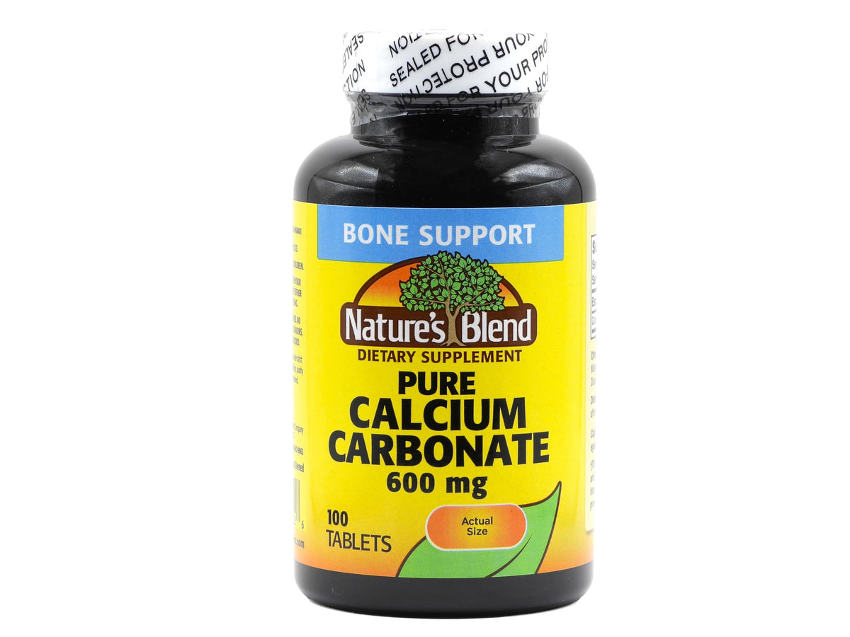 Nature's Blend Calcium Carbonate 600 mg bottle label