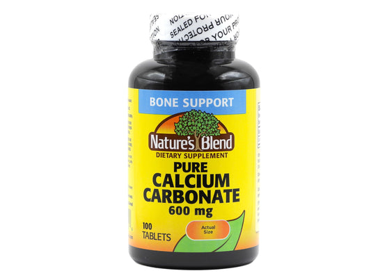 Nature's Blend Calcium Carbonate 600 mg bottle label