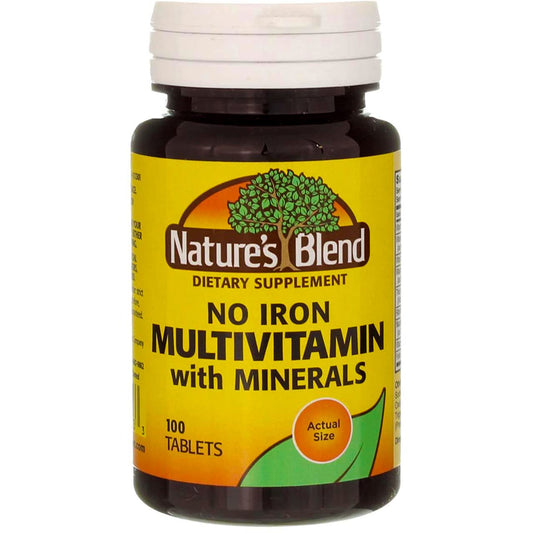 Nature's Blend No Iron Multivitamin bottle front
