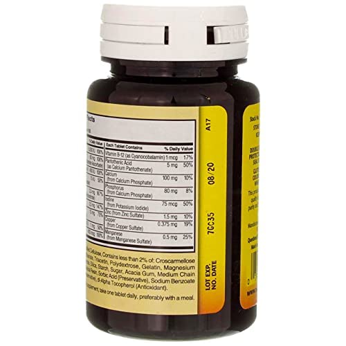 Nutrition facts panel of Nature's Blend No Iron Multivitamin