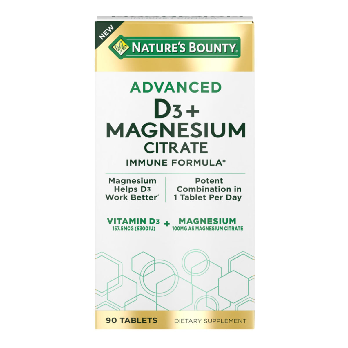 Nature's Bounty Advanced D3 with Magnesium Citrate Immune Formula bottle