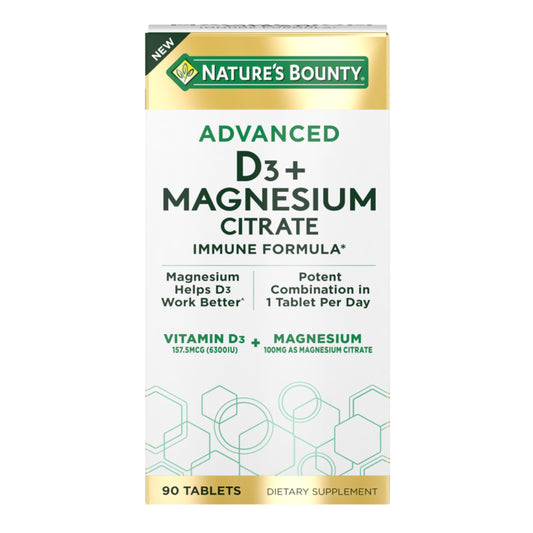 Nature's Bounty Advanced D3 with Magnesium Citrate Immune Formula bottle