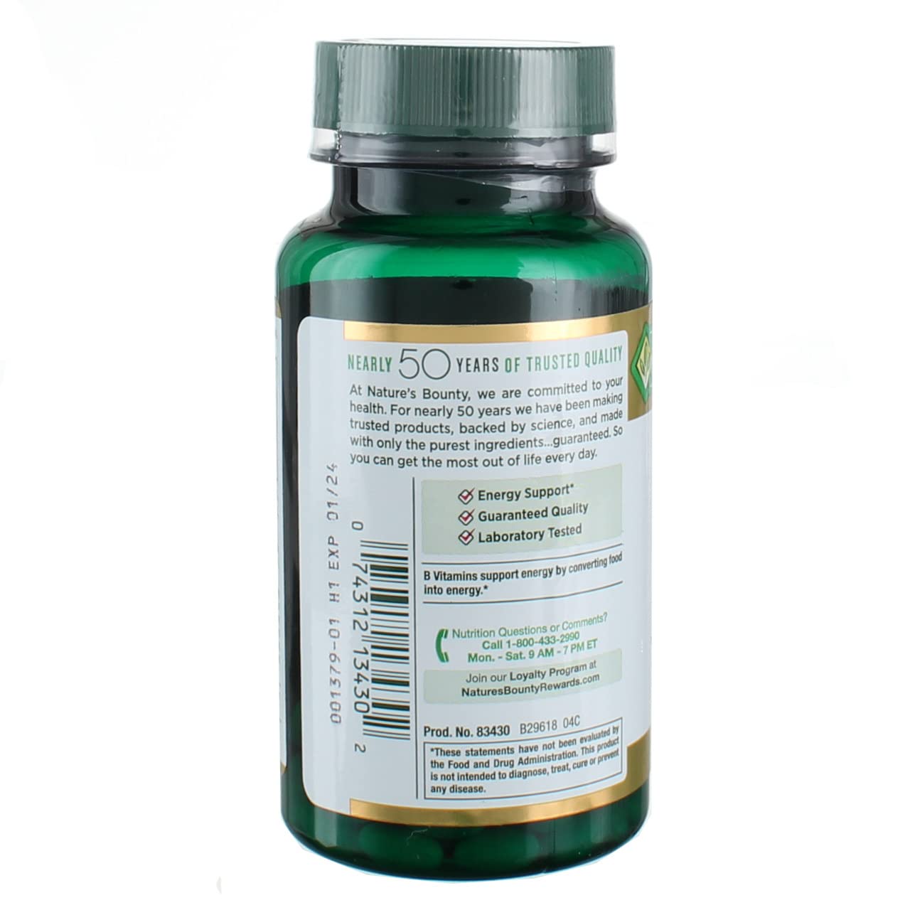 Product label showing Biotin 5000mcg