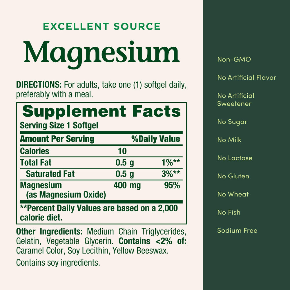 Close-up of rapid-release magnesium oxide softgels