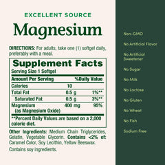 Close-up of rapid-release magnesium oxide softgels