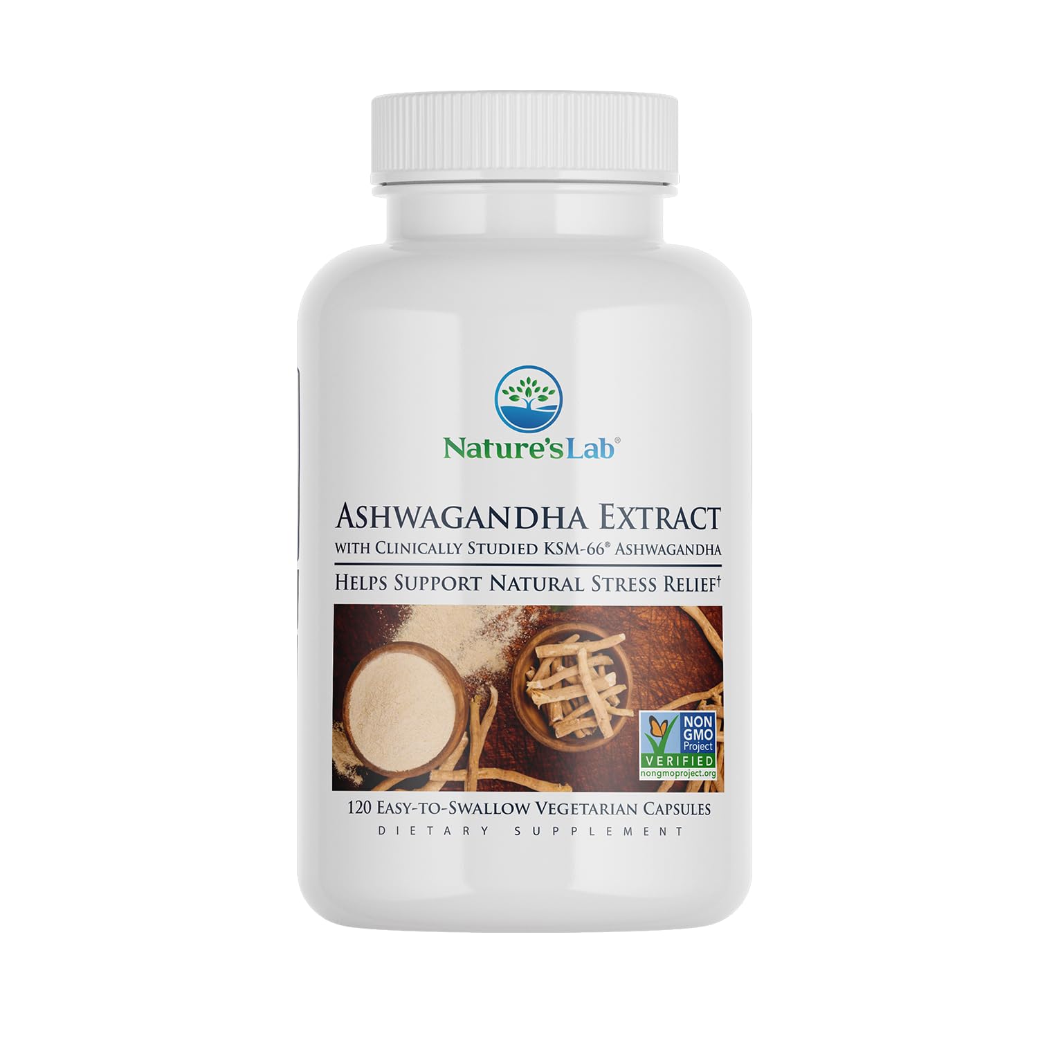 Nature's Lab Ashwagandha KSM66 120ct front view