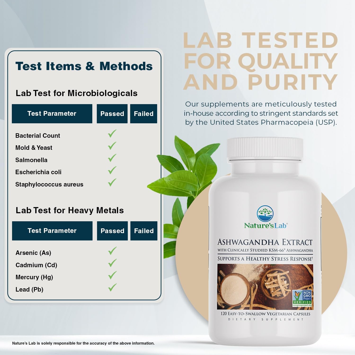 Nature's Lab Ashwagandha KSM66 bottle label