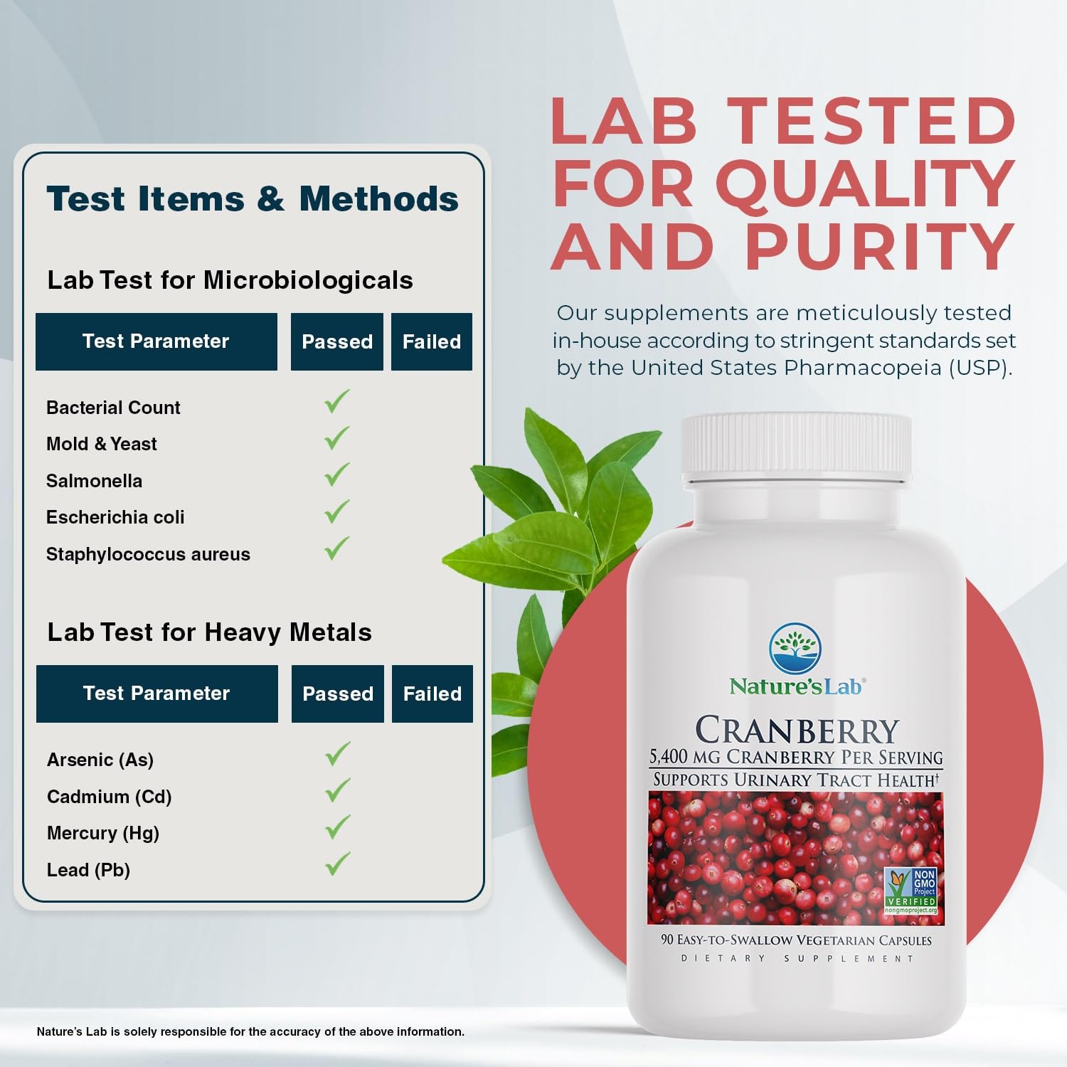 Pack of two Nature's Lab Cranberry 5400mg bottles (90 capsules each)