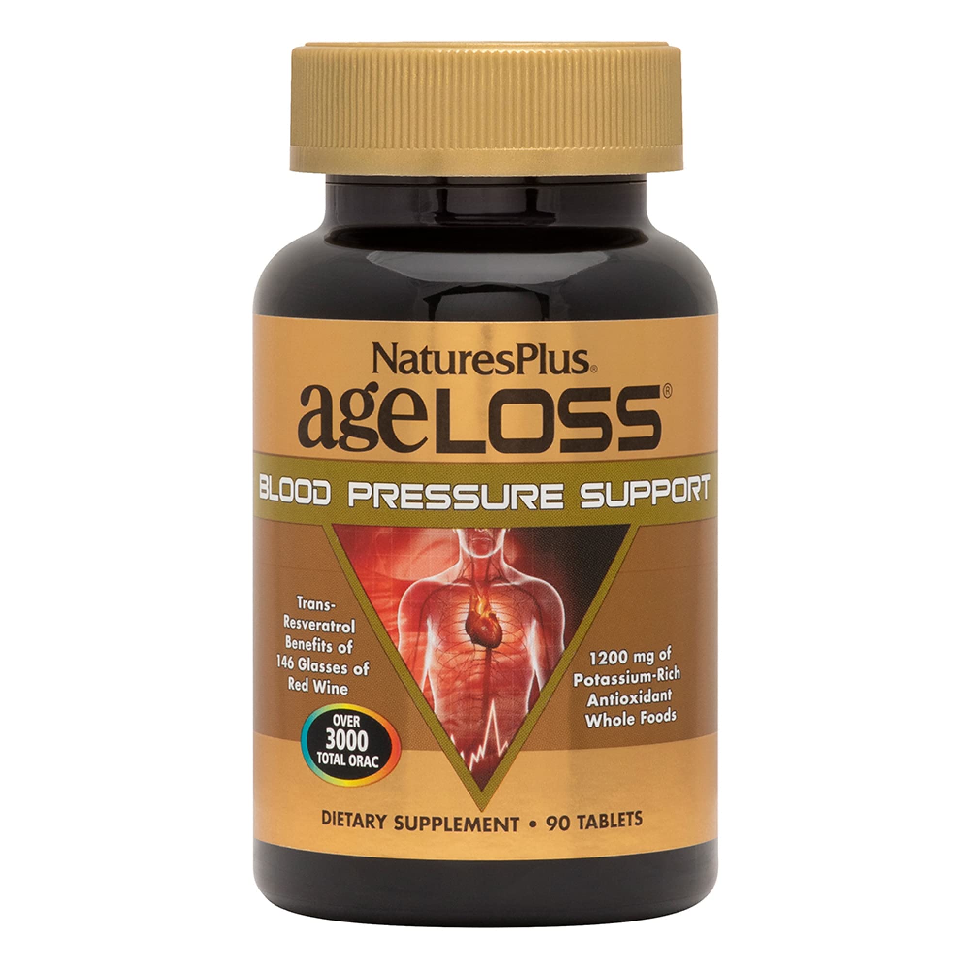 Natures Plus AgeLoss Blood Pressure Support bottle with 90 tablets