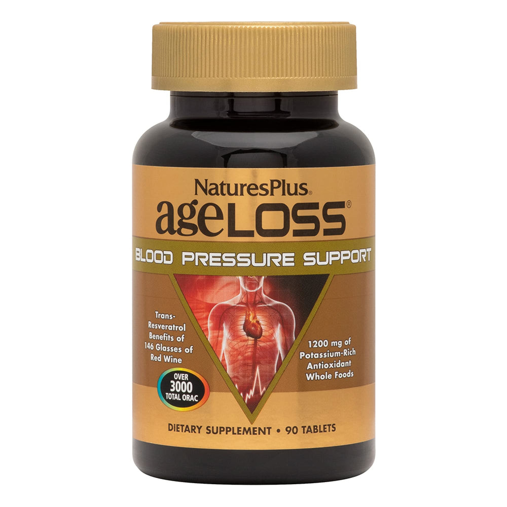 Natures Plus AgeLoss Blood Pressure Support bottle with 90 tablets