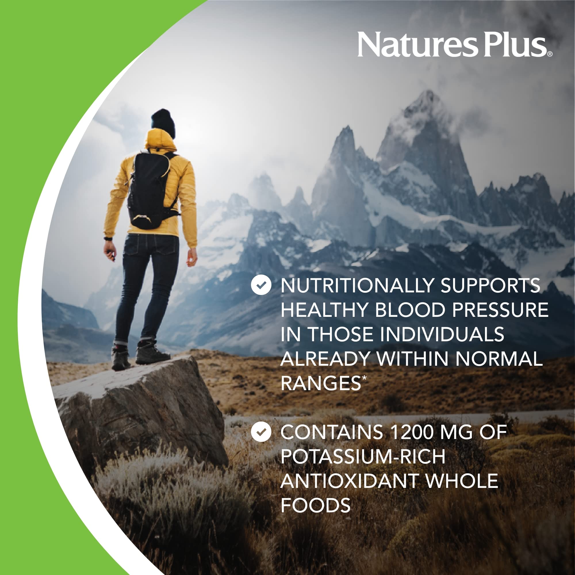 Potassium-rich whole food blend ingredients: parsley, baobab, banana, green pepper, carrot, green tea