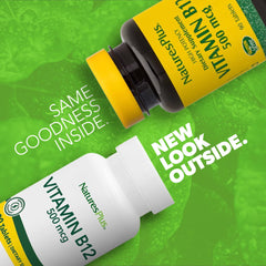 Vitamin B12 500 mcg label with cyanocobalamin