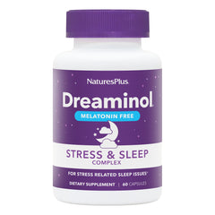 Bottle of Natures Plus DREAMINOL Stress & Sleep Complex