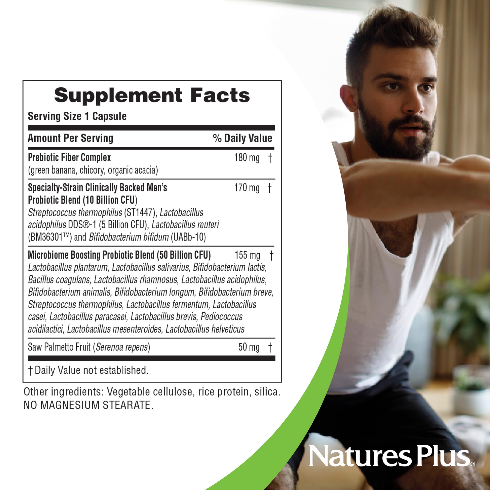 Gluten-free probiotic packaging for Nature's Plus Men